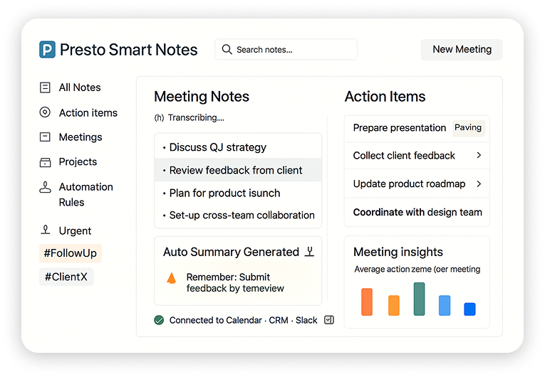 presto smart notes